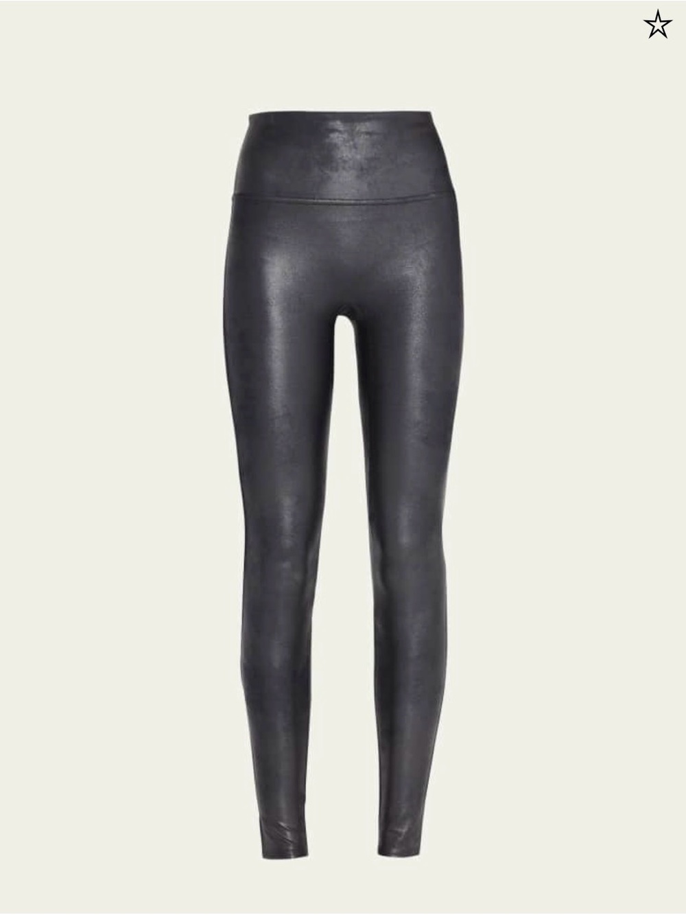 SPANX Black High-Waist Faux-Leather Leggings